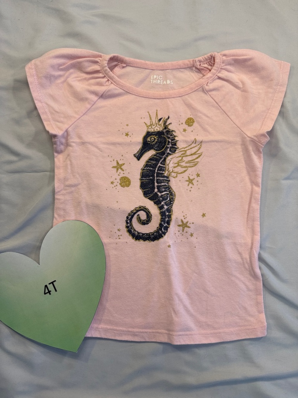Epic Threads - kids Light Pink Seahorse Tee/T-shirt